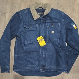 Carhartt Men's Relaxed Fit Denim Jean. Sherpa Lined Heavy Duty Jean Jacket